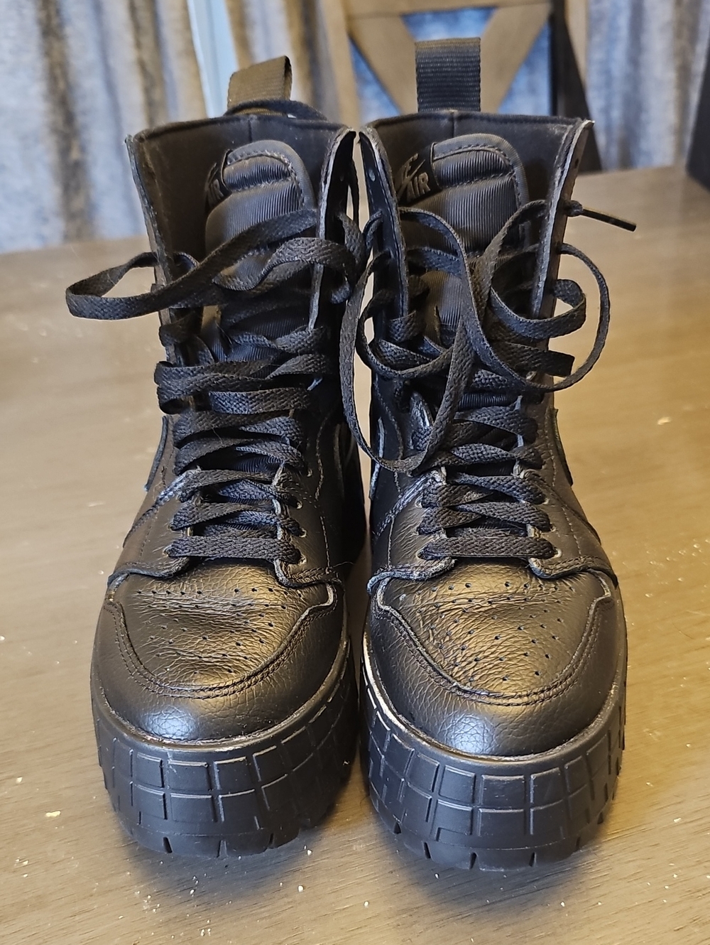 Nike Air Jordan Black Platform Lace-Up Women's Boots - Picture 2 of 8